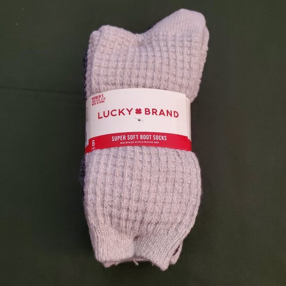 Lucky Brand Women's Super Soft Boot Socks Fits Shoe Sizes 5-10, 6 Pair New - Picture 3 of 5